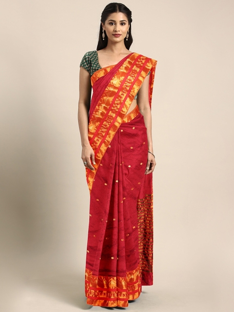 

Pavechas Maroon & Gold Poly Silk Woven Design Banarasi Saree