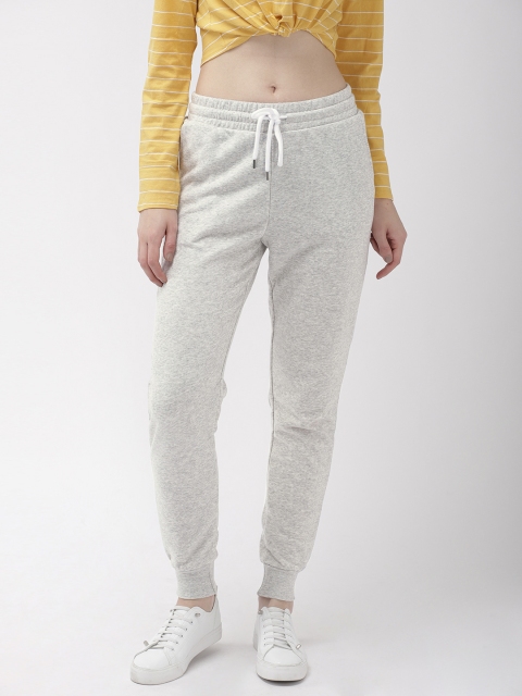 

FOREVER 21 Women Grey Melange Solid Mid-Rise Joggers