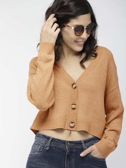 

FOREVER 21 Women Tan Brown Solid Sweater