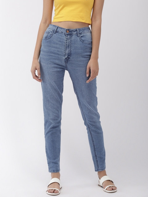 

FOREVER 21 Women Blue Slim Fit High-Rise Clean Look Stretchable Jeans