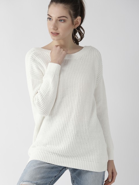 

FOREVER 21 Women Off-White Solid Sweater