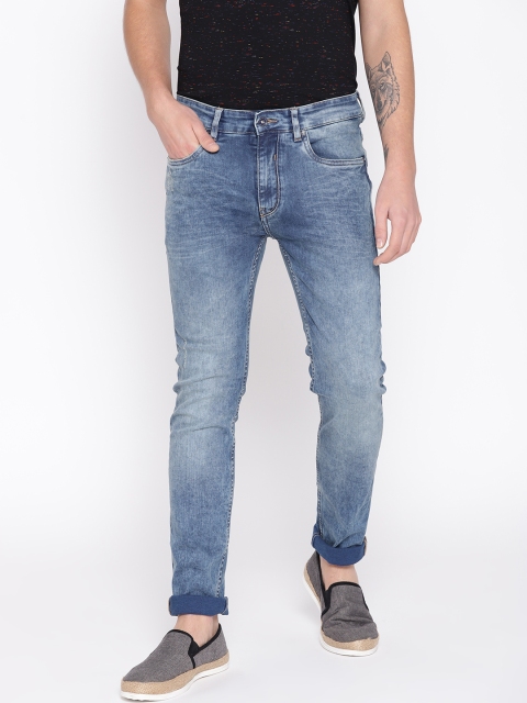 

Blackberrys Men Blue Skinny Fit Low-Rise Low Distress Stretchable Jeans
