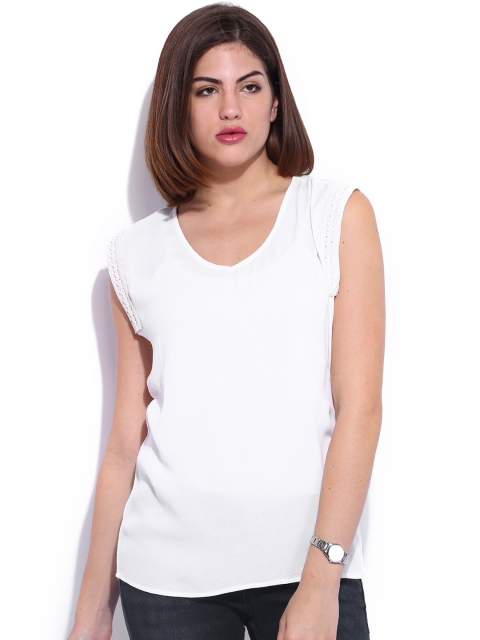 

ELLE White Sheer Top