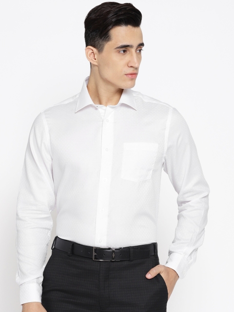 

Blackberrys Men White Smart Regular Fit Self Design Formal Shirt