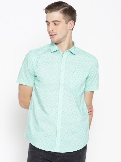 

Blackberrys Men Sea Green & Black Slim Fit Printed Casual Shirt