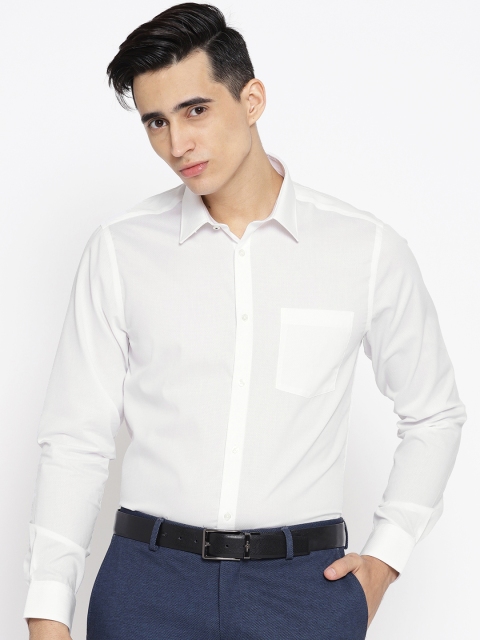 

Blackberrys Men White Slim Fit Self Design Formal Shirt