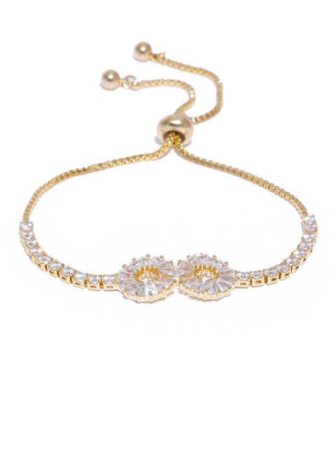 

Tipsyfly Gold-Plated Crystal Studded Charm Infinity Bracelet