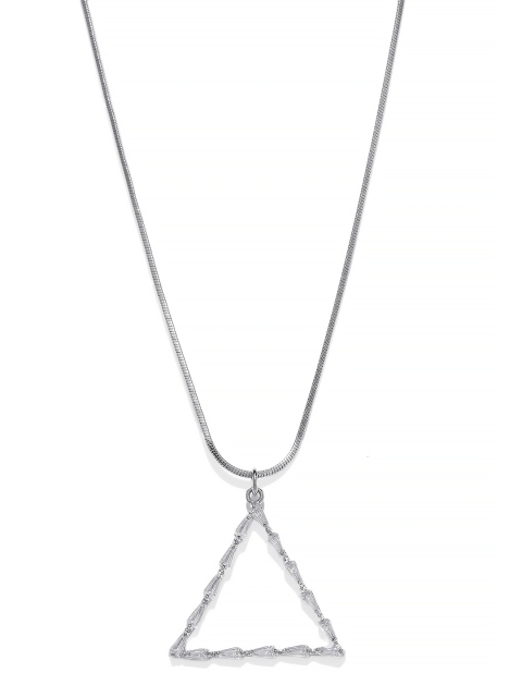 

Tipsyfly Silver-Toned Triangular Pendant with Chain