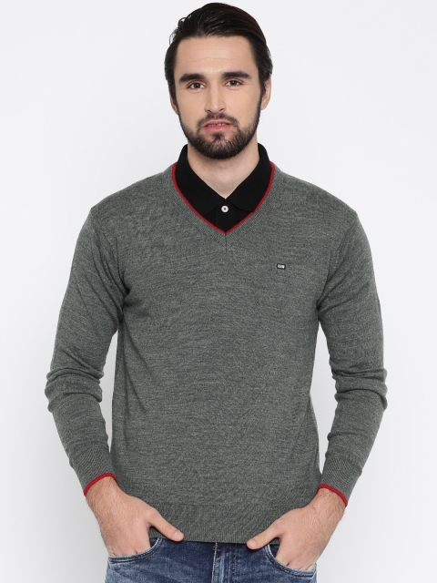 

Arrow Sport Men Grey Melange Solid Pullover