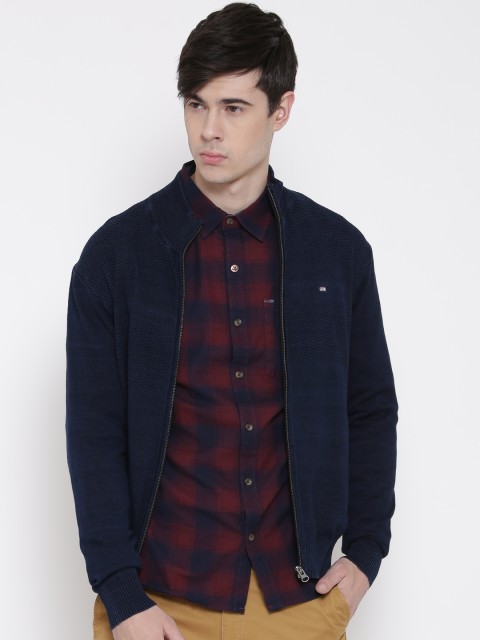 

Arrow Sport Men Navy Patterned Cardigan, Navy blue