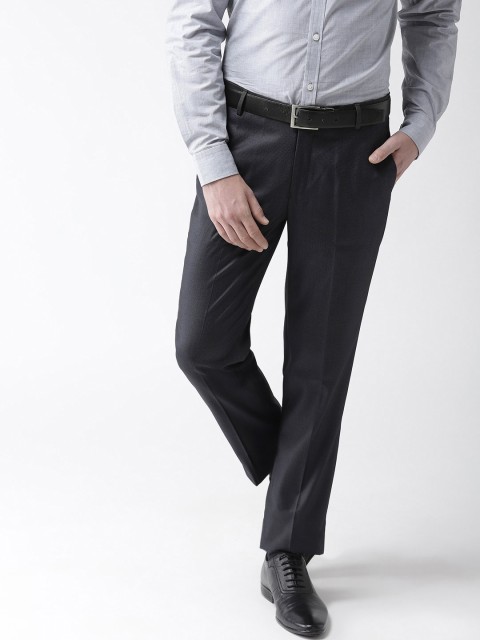 

Richlook Men Charcoal Grey Smart Regular Fit Solid Formal Trousers
