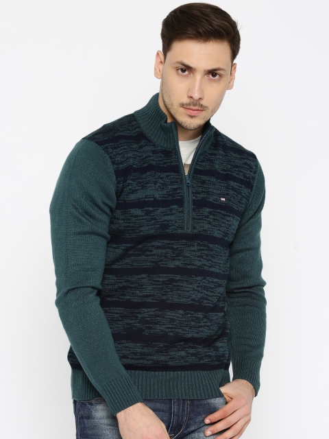 

Arrow Sport Navy & Sea Green Sweater, Navy blue