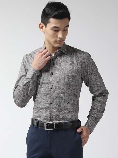 

Richlook Men Grey Slim Fit Printed Formal Shirt