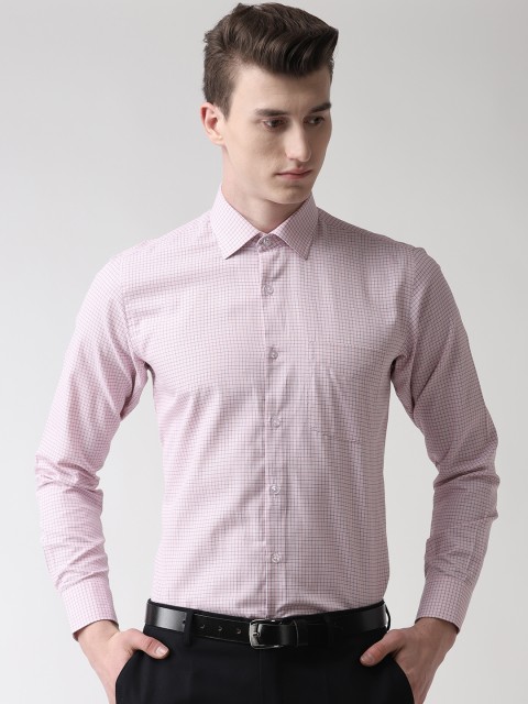 

Richlook Men Pink & Blue Regular Fit Checked Formal Shirt