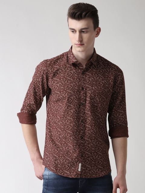 

Richlook Men Brown & Beige Slim Fit Printed Casual Shirt