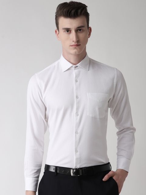 

Richlook Men White Regular Fit Self Design Smart Casual Shirt