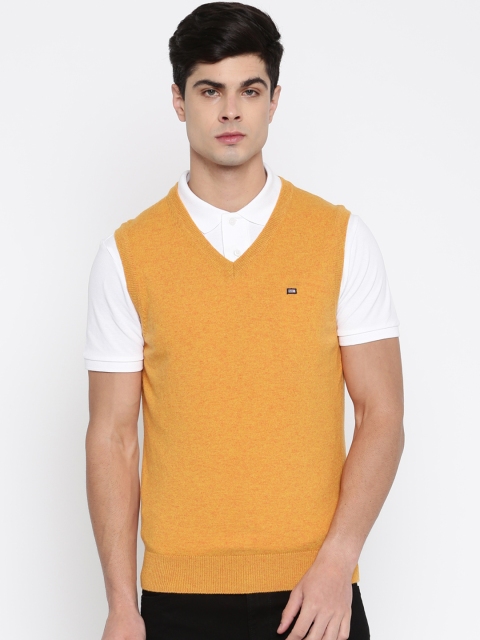 

Arrow Sport Men Mustard Yellow Solid Sweater Vest