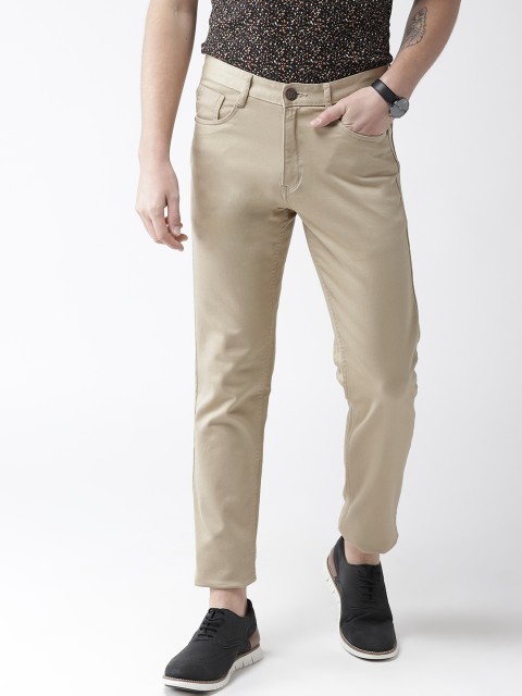 

Richlook Men Beige Smart Slim Fit Solid Regular Trousers