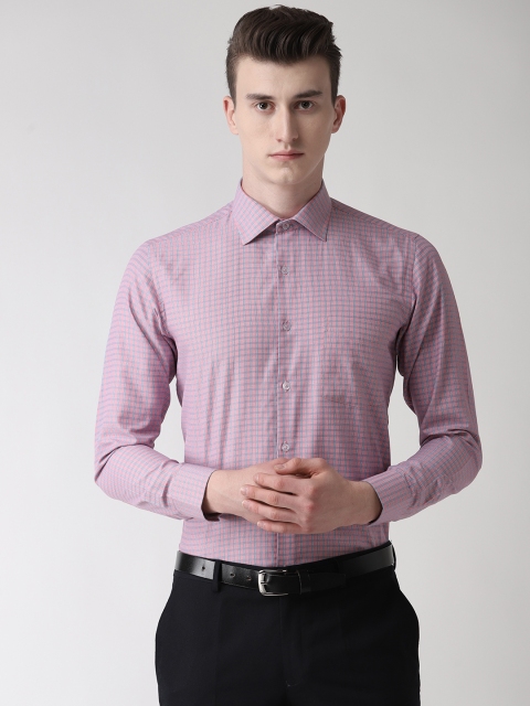 

Richlook Men Pink & Blue Regular Fit Checked Formal Shirt