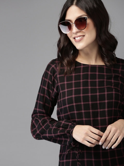 

HERE&NOW Women Black Checked Top