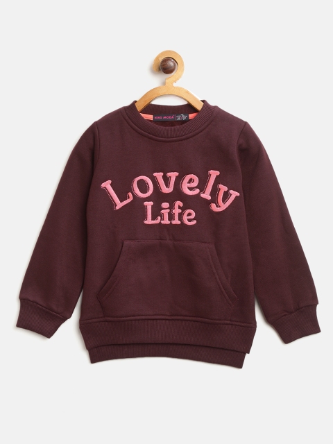 

Nins Moda Girls Burgundy Embroidered Sweatshirt