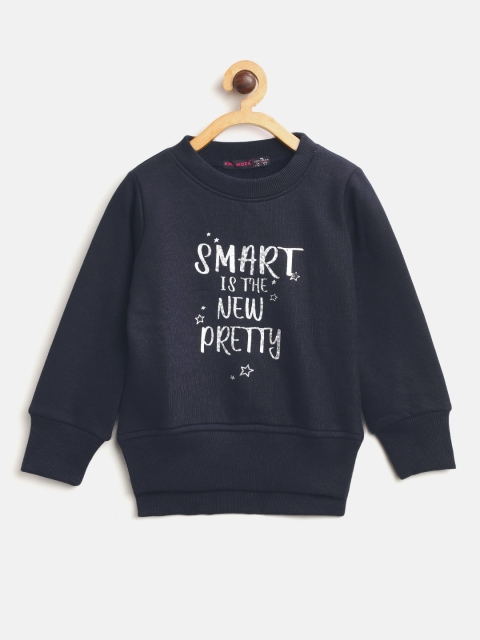 

Nins Moda Girls Navy Blue Printed Sweatshirt