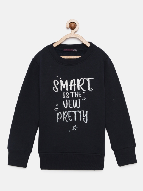 

Nins Moda Girls Navy Blue Printed Sweatshirt