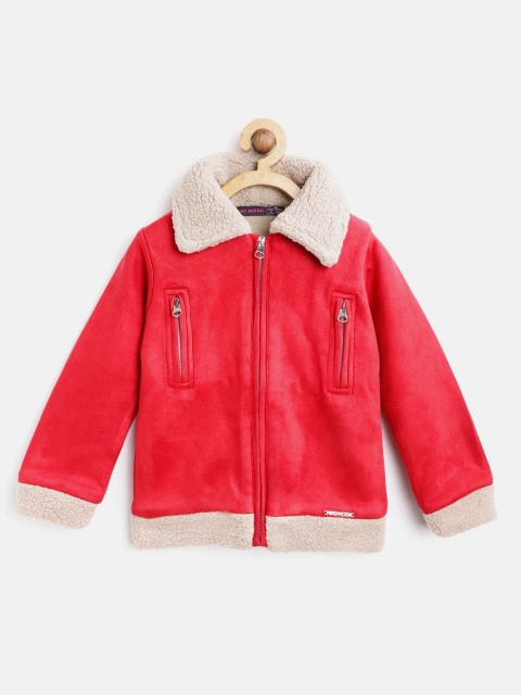 

Nins Moda Girls Red Solid Tailored Jacket
