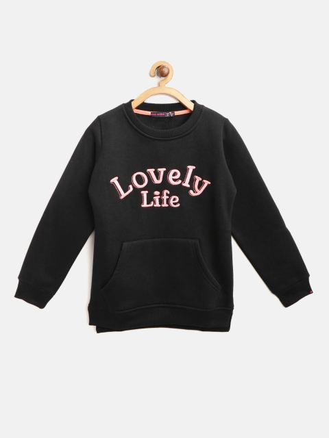 

Nins Moda Girls Black Embroidered Sweatshirt