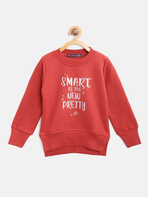 

Nins Moda Girls Rust Orange Printed Sweatshirt