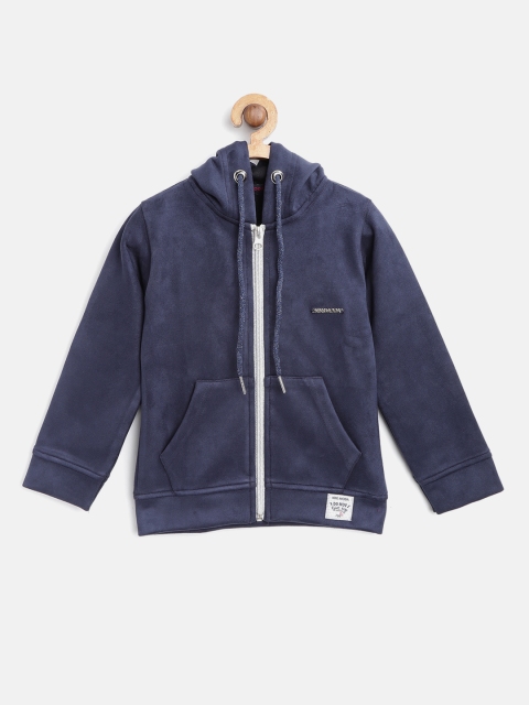 

Nins Moda Girls Navy Solid Hooded Sweatshirt, Navy blue