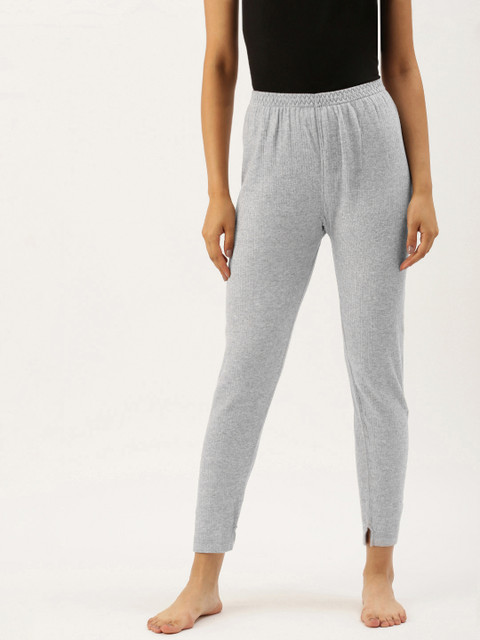 

Monte Carlo Women Grey Melange Solid Ankle-Length Thermal Bottoms