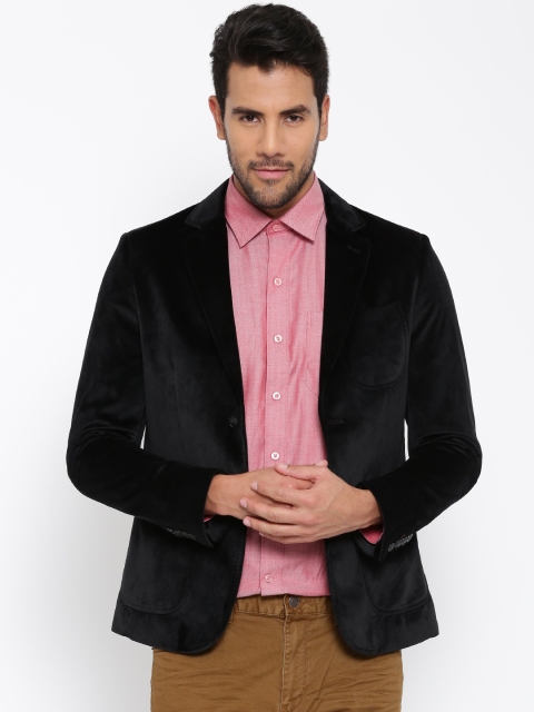 

Blackberrys Black Single-Breasted Slim Fit Casual Blazer