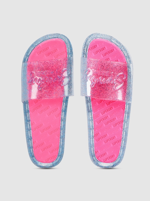 

Superdry Women Blue & Pink Embellished Sliders