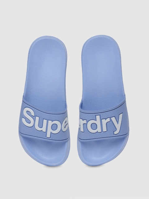 

Superdry Women Blue Printed Sliders