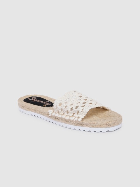 

Superdry Women White Woven Design Open Toe Flats