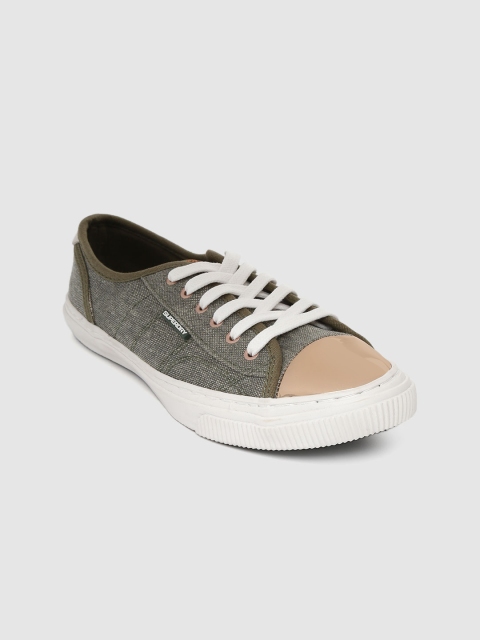 

Superdry Women Olive Green & Gold-Toned Colourblocked Sneakers