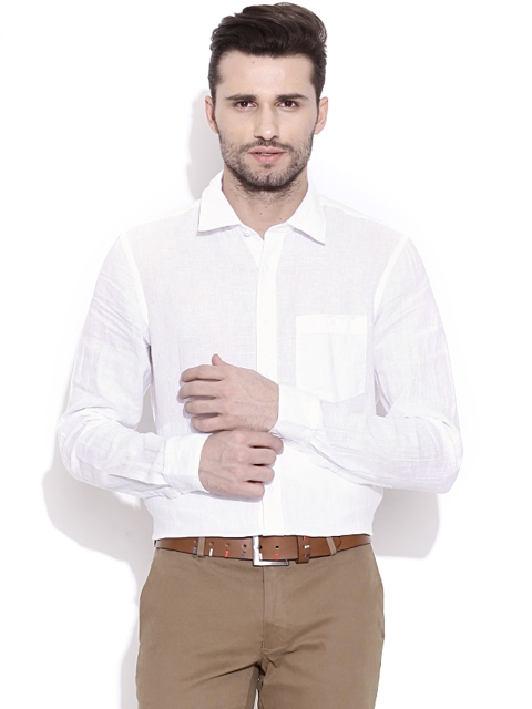 

Blackberrys White Linen Slim Smart Casual Shirt