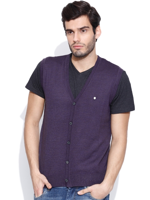 

Blackberrys Purple Merino Wool Sleeveless Cardigan