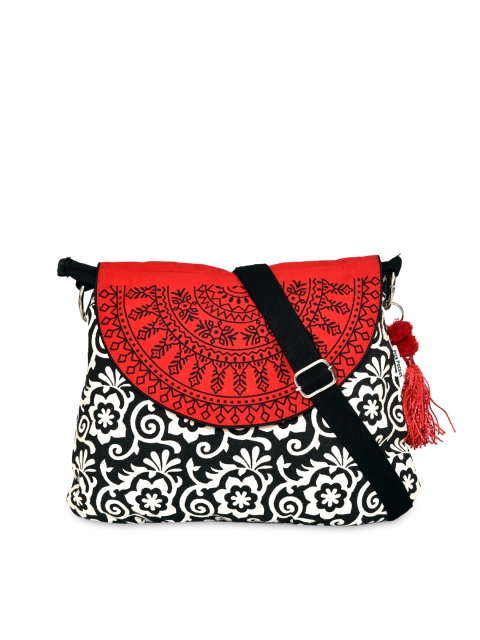 

Pick Pocket Black & Red Printed Sling Bag