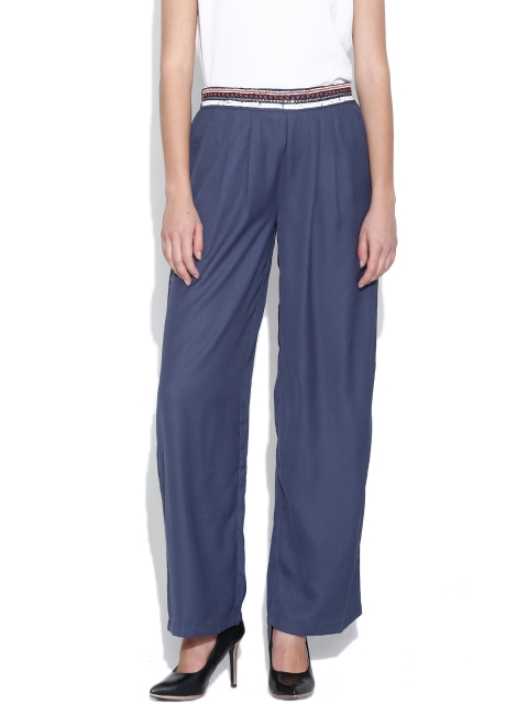 

Vero Moda Blue Palazzo Trousers with Embellished Detail