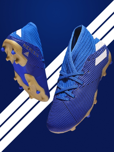 

ADIDAS Boys Blue & Black Striped NEMEZIZ 19.3 Firm Ground Football Shoes