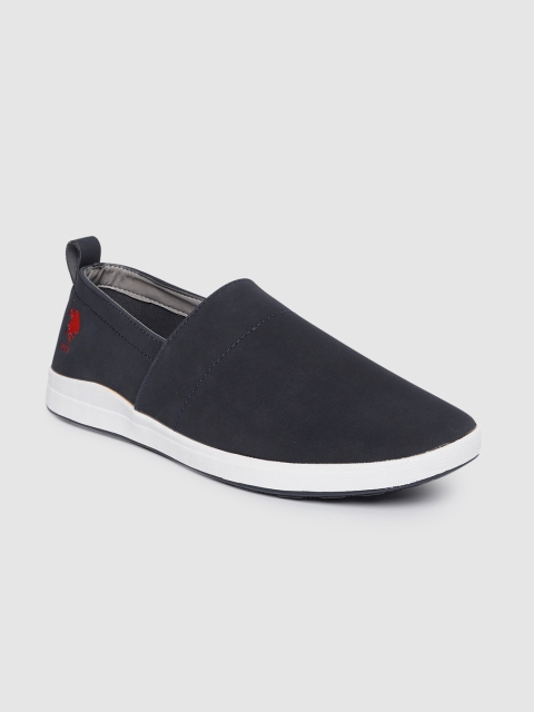 

U.S. Polo Assn. Men Navy Blue Solid Slip-On Sneakers