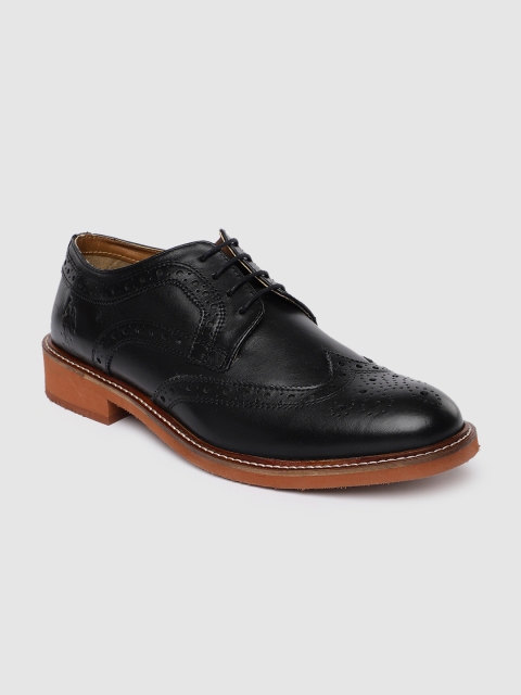 

U.S. Polo Assn. Men Black Gordon Leather Brogues