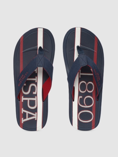 

U.S. Polo Assn. Men Navy Blue FAME Printed Thong Flip-Flops