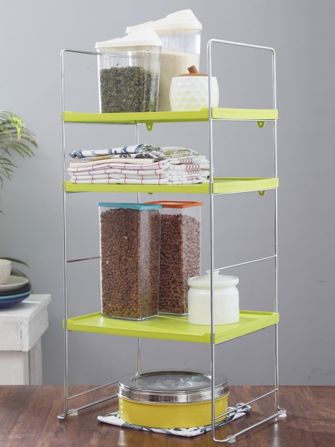 

JVS Set of 3 Green & Steel-Toned Flexi Shelves