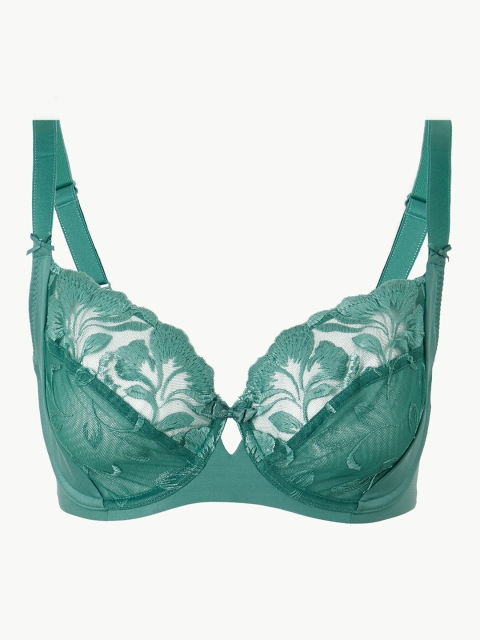 

Marks & Spencer Green Solid Underwired Non Padded Everyday Bra