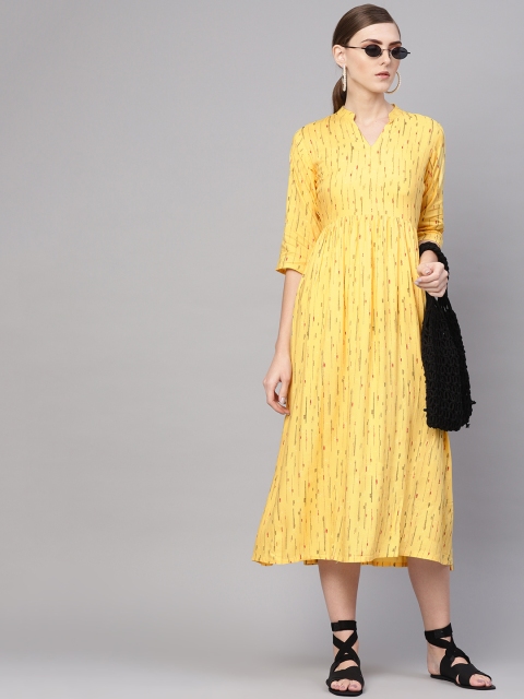 

GERUA Women Yellow & Red Printed Maxi Dress