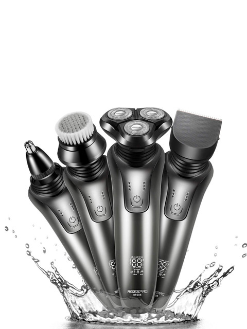 

Rozia Men Silver-Toned Electric 4 in 1 Rotary Shaver Beard Trimmer