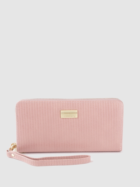 

DressBerry Women Pink Textured Zip Around Wallet